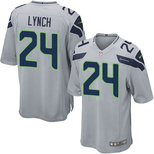 Youth Elite Marshawn Lynch Nike Jersey Grey Alternate - #24 NFL Seattle Seahawks